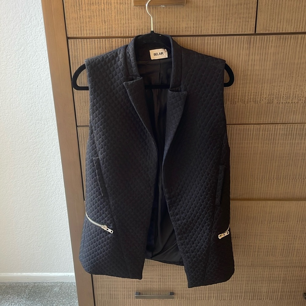 The Kooples Belair Black Quilted Vest